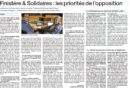 Ouest-France : Finistère & Solidaires : les priorités de l’opposition